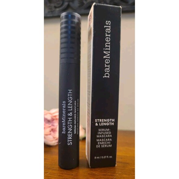 *SHELFWARE* bareMinerals STRENGTH & LENGTH Serum-Infused Mascara EXTREME BLACK - Picture 1 of 11